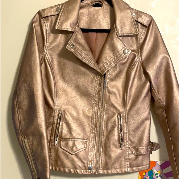 ❤️BARBIE LOOK Metallic Rose Gold Biker Jacket! - Picture 3 of 13